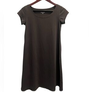 Eileen Fisher Dark Gray Cotton Shirt Dress Size Petite Small